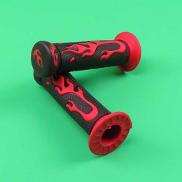 Griff satz flame schwartz/rot Puch